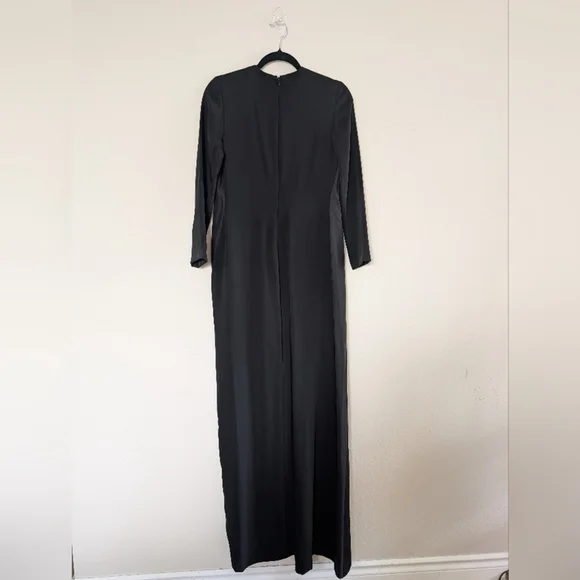 Jill Jill Stuart Long Sleeve High Slit Black Formal Evening Gown Size 0 - Picture 5 of 7